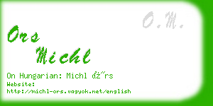 ors michl business card